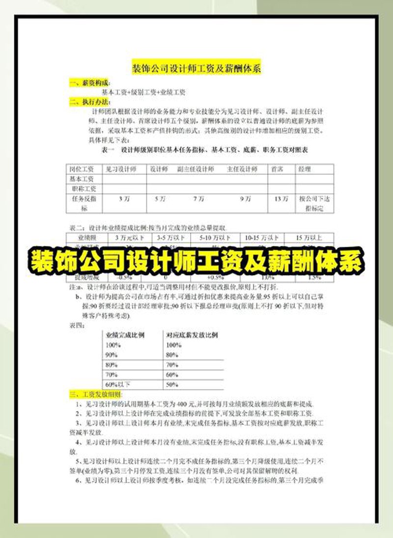 薪酬体系设计